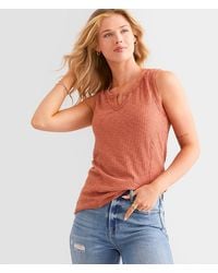 BKE - Notched Rib Knit Tank Top - Lyst