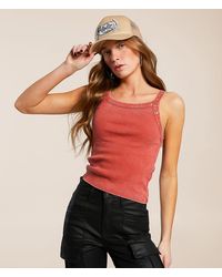 Gilded Intent - Washed Grommet Tank Top - Lyst