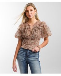 Free People - Beatrice Lace-up Top - Lyst