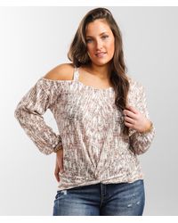 Daytrip - Twisted Front Open Weave Top - Lyst