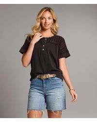 BKE - Pieced Crochet Henley - Lyst