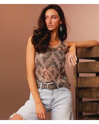 Sterling & Stitch - Sequin Mesh Tank Top - Lyst