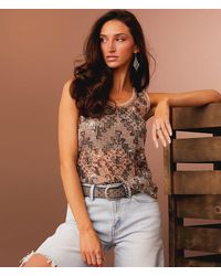 Sterling & Stitch - Sequin Mesh Tank Top - Lyst