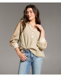 BKE - Pieced Waffle Knit Henley - Lyst