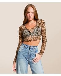 Affliction - Winged Up Cropped Top - Lyst