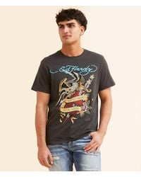Ed Hardy - Rhinestone Eagle Dagger T-Shirt - Lyst