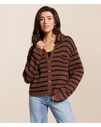 Blu Pepper - Striped Cardigan Sweater - Lyst