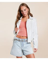 Blue B - Rhinestone Studded Moto Jacket - Lyst
