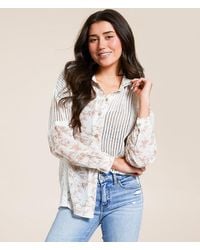 Daytrip - Pieced Floral Crochet Top - Lyst