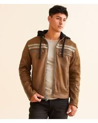 Affliction - Quickstrike Faux Leather Hooded Jacket - Lyst