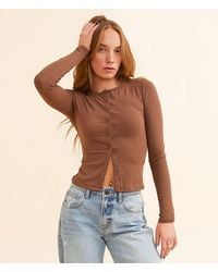 The Workshop - Snap Down Cropped Top - Lyst