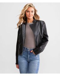 BKE - Textured Mock Neck Moto Jacket - Lyst