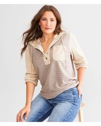 BKE - Striped Knit Hooded Henley - Lyst