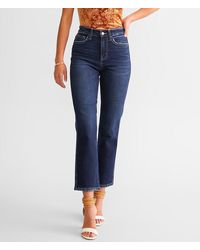 Flying Monkey - High Rise Cropped Straight Stretch Jean - Lyst