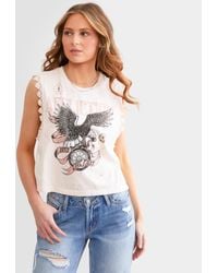 Affliction - American Customs Wild Wheel Cropped Tank Top - Lyst