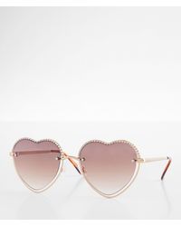 BKE - True Love Glitz Heart Sunglasses - Lyst