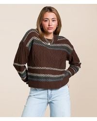 Gilded Intent - Striped Cable Knit Sweater - Lyst