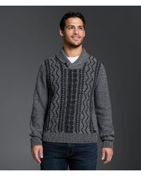Outpost Makers - Cable Knit Shawl Sweater - Lyst
