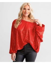 Daytrip - Sequin Mesh Dolman Top - Lyst