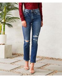 Flying Monkey - High Rise Slim Straight Stretch Jean - Lyst
