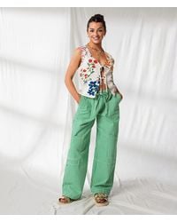 33 Coastal - Gingham Wide Leg Utility Pant - Lyst