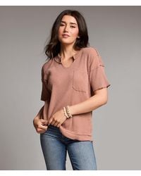 BKE - Raw Edge Ribbed Top - Lyst