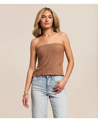 Willow & Root - Floral Glitz Mesh Tube Top - Lyst