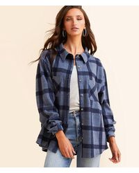 BKE - Plaid Boyfriend Shirt - Lyst
