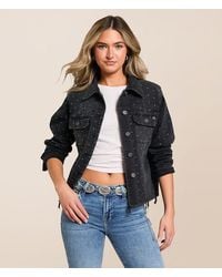 Hidden Jeans - Rhinestone Denim Stretch Jacket - Lyst