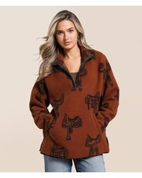 Wrangler - Sherpa Quarter Zip Pullover - Lyst