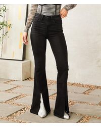 Flying Monkey - High Rise Split Flare Stretch Jean - Lyst