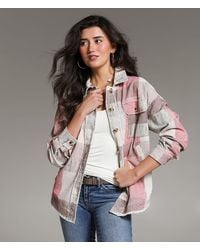BKE - Washed Plaid Corduroy Shacket - Lyst