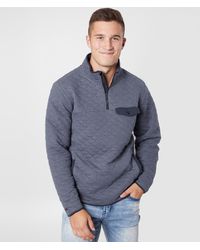 Billabong Boundary Quilted Mock Neck Pullover - Blue