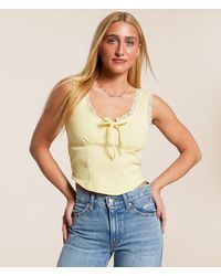 FITZ + EDDI - Ribbed Lace Tank Top - Lyst