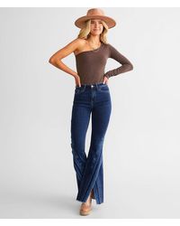 Flying Monkey - High Rise Super Split Flare Stretch Jean - Lyst