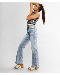 Gilded Intent - 90's Split Hem Wide Leg Stretch Jean - Lyst