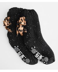 Muk Luks Lace-up Sequins Socks - Black
