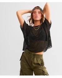 Gilded Intent - Metallic Fishnet Cropped Top - Lyst