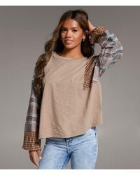 BKE - Pieced Plaid Top - Lyst