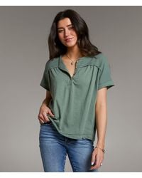 BKE - Raw Edge Slub Knit Henley - Lyst