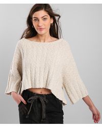 Free People Good Day Cropped Sweater - Natural