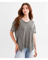 BKE - Striped Open Weave Top - Lyst