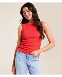 Daytrip - Textured High Neck Tank Top - Lyst