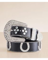 BKE - Glitz Horseshoe Leather Belt - Lyst