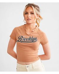 FITZ + EDDI - Brooklyn Notch Neck Baby T-Shirt - Lyst