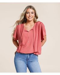 Daytrip - Crinkle Front Tie Top - Lyst