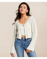 Willow & Root - Crochet Cropped Cardigan Sweater - Lyst