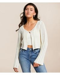 Willow & Root - Crochet Cropped Cardigan Sweater - Lyst
