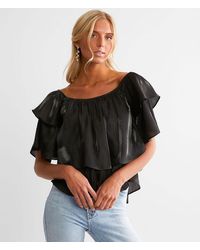 Willow & Root - Ruffled Off The Shoulder Top - Lyst
