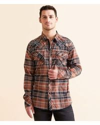 Buckle Black - Plaid Athletic Stretch Shirt - Lyst